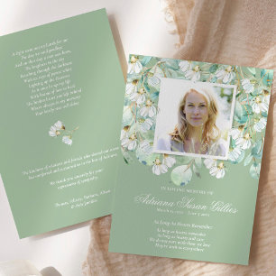 Memorial Eucalyptus Photo Funeral - ditt kort