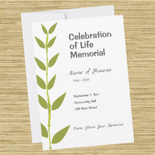 Memorial Firande i Life Bamboo Modern Inbjudningar