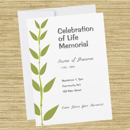 Memorial Firande i Life Bamboo Modern Inbjudningar