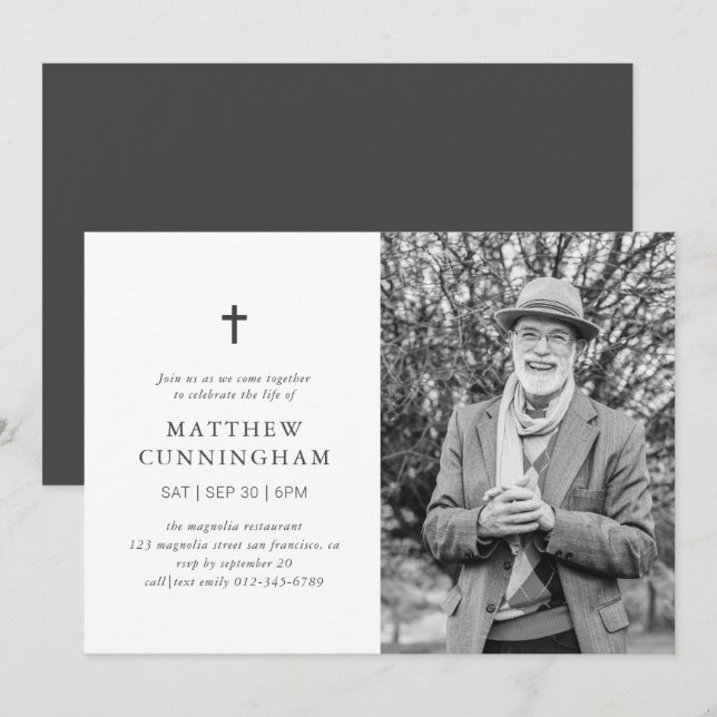 Memorial Firande i Life Modern Simple Kor Inbjudningar (Fram/baksida)