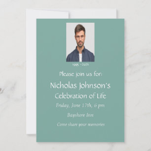 Memorial Firande of Life Anpassningsbar Kingfisher Inbjudningar