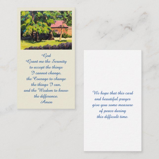 Memorial Firande of Life Bild Card Visitkort (Fram/baksida)