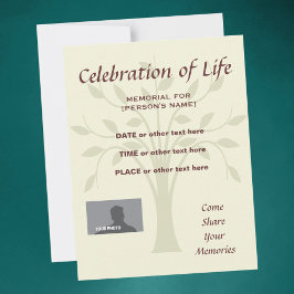 Memorial Firande of Life burgundy invitation Inbjudningar