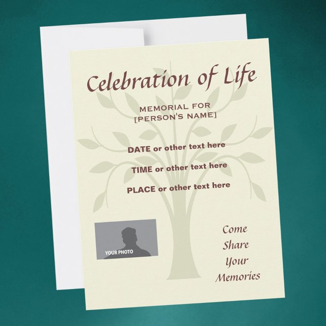 Memorial Firande of Life burgundy invitation Inbjudningar (Skapare uppladdad)