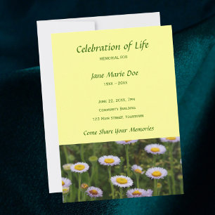 Memorial Firande of Life - Flowers Inbjudningar