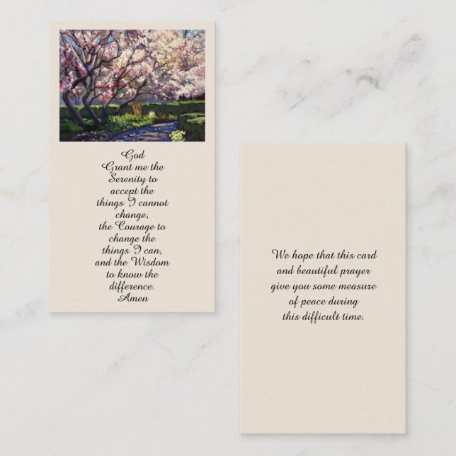 Memorial Firande of Life Ligcape Card Visitkort (Fram/baksida)