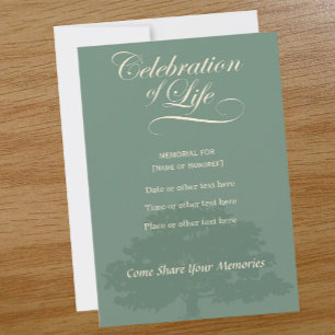 Memorial Firande of Life Oak Sage-inbjudan Inbjudningar