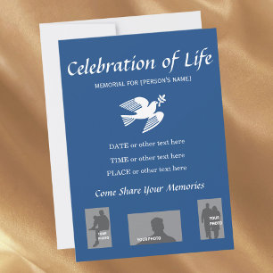Memorial Firande of Life Peace Dove-inbjudan Inbjudningar