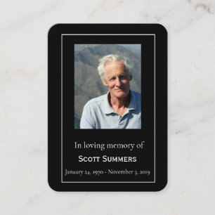 Memorial Firande of Life Photo Funeral Visitkort