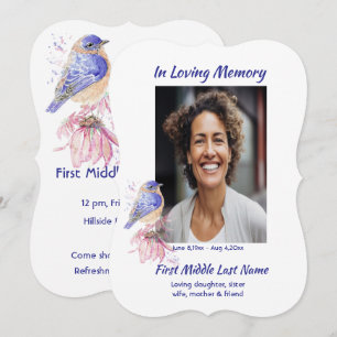 Memorial, Firande of Life, Service Bluebird Inbjudningar