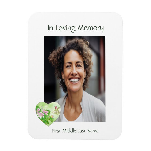 Memorial, Firande of Life, Service Hummingbird Magnet (Vertikal)