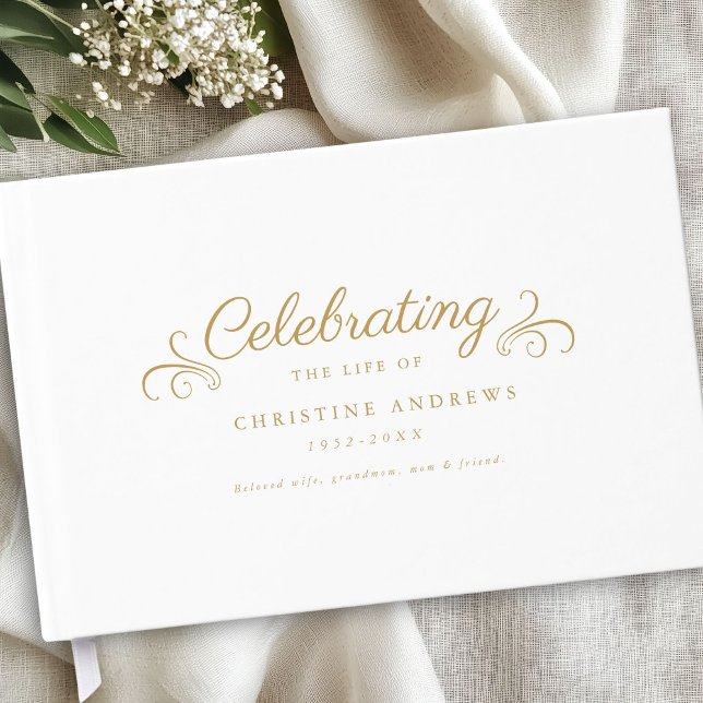 Memorial "Firande of life" White Gästböcker (Memorial "Celebration of life" White Guest Book)