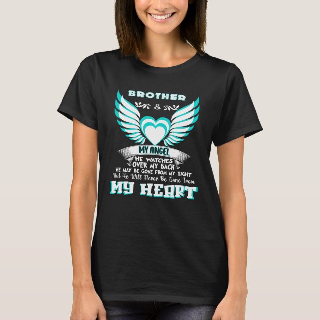 Memorial  for  Loss of Brother Brother in Heaven T Shirt (Framsida)