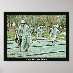 Memorial för sydkoreanska Krig veteraner Poster