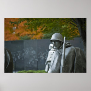 Memorial för sydkoreanska Krig veteraner Poster