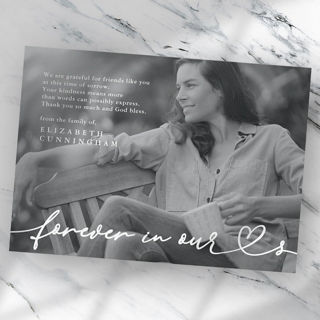 Memorial Forever Hearts Simple Modern Photo Tack Kort (Skapare uppladdad)