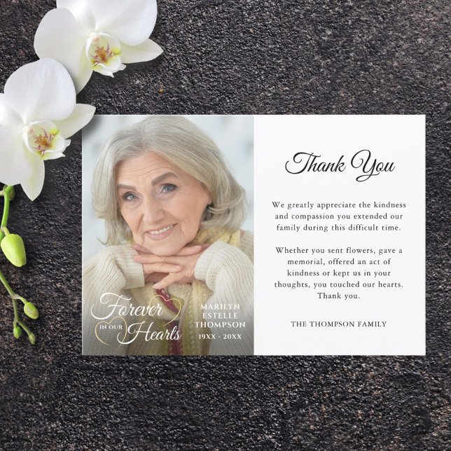 Memorial FOREVER I VÅRA HEARTS Photo Tack Kort (Skapare uppladdad)