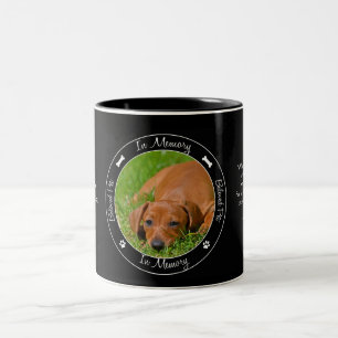 Memorial - Förlust av Hund - Anpassningsbar Foto/ Två-Tonad Mugg