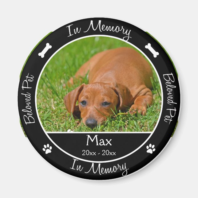 Memorial - Förlust av Hund - Anpassningsbar Photo/ Magnet (Framsidan)
