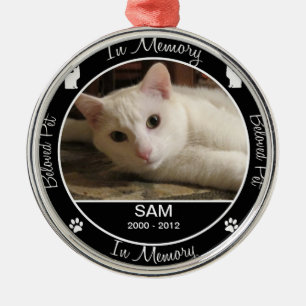 Memorial - Förlust av katt - Anpassningsbar Foto/N Julgransprydnad Metall