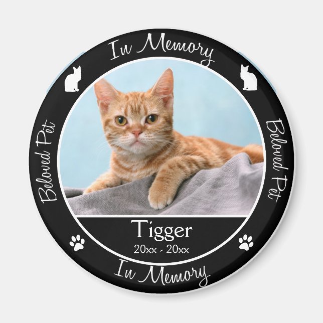 Memorial - Förlust av katt - Anpassningsbar Photo/ Magnet (Framsidan)