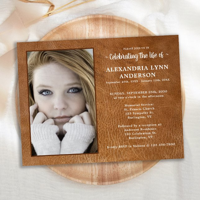 Memorial-fotoläder Firande i livet Inbjudan Vykort (Skapare uppladdad)