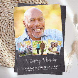 Memorial Funeral 4 Photo Sympathy Prayer Card