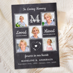 Memorial Funeral 5 Photo Collage Sympathy Tack Kort