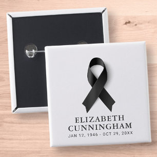 Memorial Funeral Black Ribbon Modern Simple Knapp