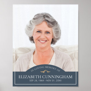 Memorial Funeral Classic Birds Photo Memory Poster