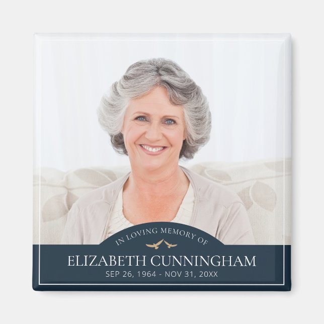 Memorial Funeral Classids Birds Photo Keepsak Magnet (Framsidan)