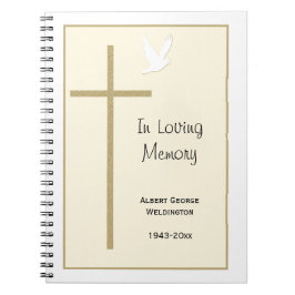 Memorial Funeral Guest Bok Notebook Kor Dove Anteckningsbok