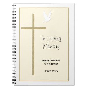 Memorial Funeral Guest Bok Notebook Kor Dove Anteckningsbok