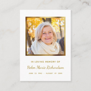 Memorial Funeral in memoriam Wake Viiting Card Visitkort