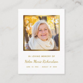 Memorial Funeral in memoriam Wake Viiting Card Visitkort