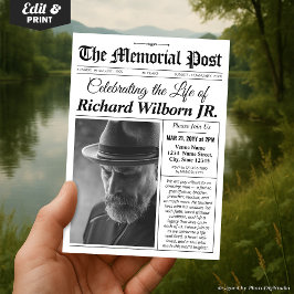 Memorial Funeral Investigation Newspaper Inbjudan