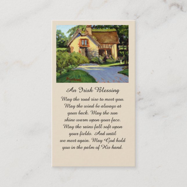 Memorial Funeral Irish Bluting Prayer Card Visitkort (Framsida)