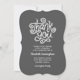 Memorial Funeral Modern Cursive Calligraphy Tack Kort