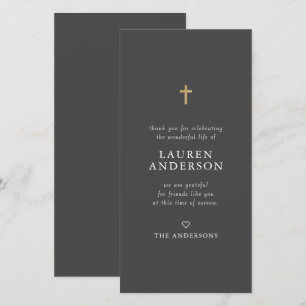 Memorial Funeral Modern Simple Chic Guld Kor Tack Kort