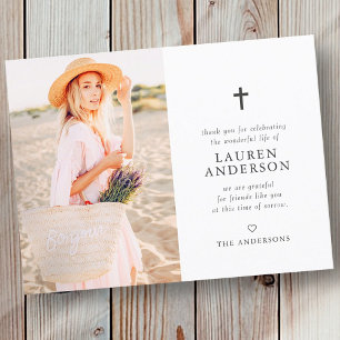 Memorial Funeral Modern Simple Chic Guld Kor Vykort