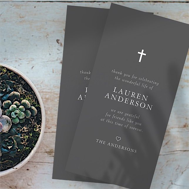 Memorial Funeral Modern Simple Chic Kor Tack Kort (Skapare uppladdad)