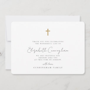 Memorial Funeral Modern Simple Faux Guld Kor Tack Kort