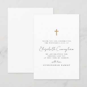 Memorial Funeral Modern Simple Faux Guld Kor Tack Kort