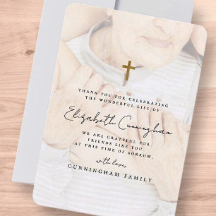 Memorial Funeral Modern Simple Guld Kor Photo Tack Kort