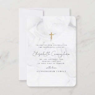 Memorial Funeral Modern Simple Guld Kor Photo Tack Kort