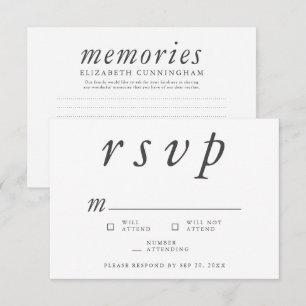 Memorial Funeral Modern Simple Memories Svara OSA Kort
