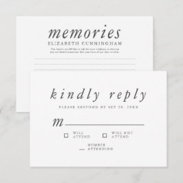 Memorial Funeral Modern Simple Memories Svara OSA Kort