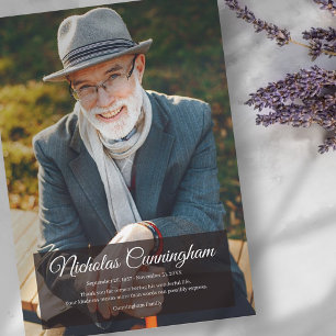 Memorial Funeral Modern Simple Photo Tack Kort