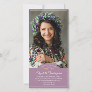 Memorial Funeral Monogram Birds Classic Photo Tack Kort