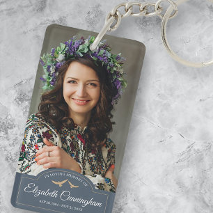 Memorial Funeral Monogram Classic Photo Keepsak